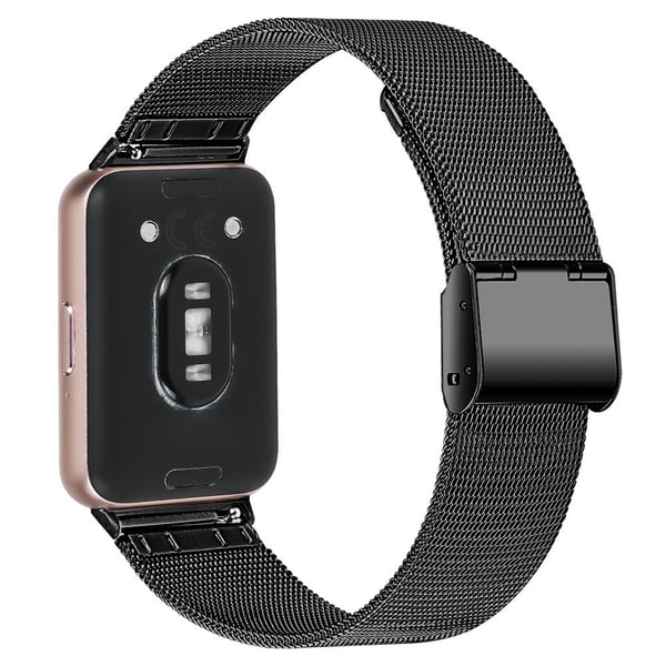 Samsung Galaxy Fit3 SM-R390 Milanese Watchband Åndbar rustfri stålrem - Sort