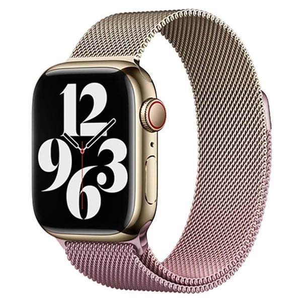 Apple Watch Series 41mm - 40mm - 38mm Watchband Gradient Magnetisk Strap - Guld + Lyserød