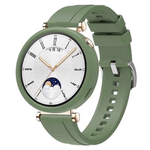 Huawei Watch GT 4 41 mm erstatningsarmbånd i silikon med urkasse - Grønn