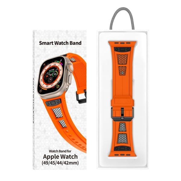 Fleksibel klokkerem til Apple Watch Series 49mm - 45mm - 44mm - 42mm - Oransje + Titan