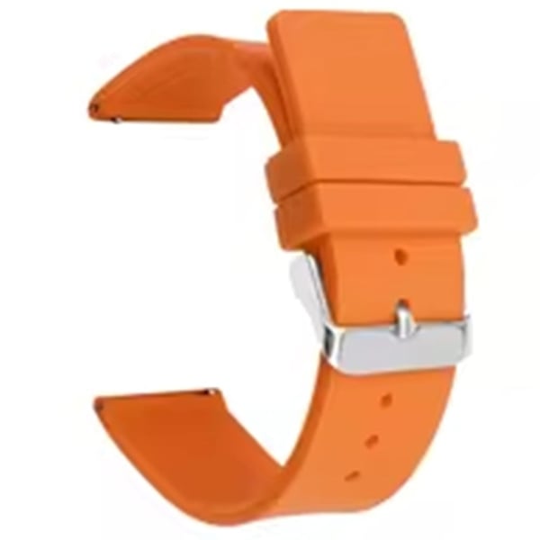 18 mm universal reserveklokkerem Sporty silikonklokkerem med sølvspenne - Oransje