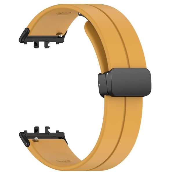 Samsung Galaxy Fit3 SM-R390 Silikonihihna Korvaava kellonhihna taittuvalla soljella - Keltainen