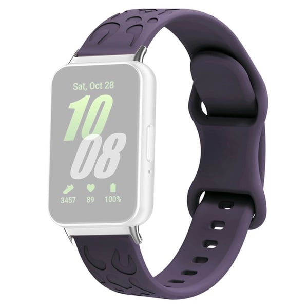Samsung Galaxy Fit Silikonklokkearmbånd med leopardtrykk - Crimson Cherry