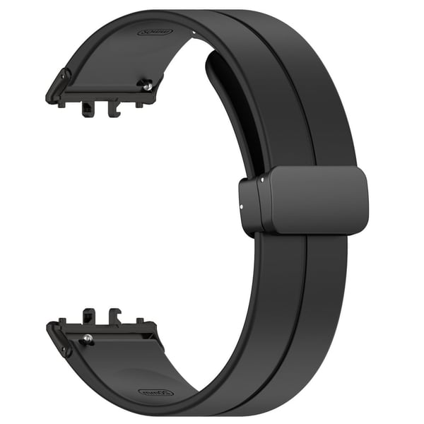 Samsung Galaxy Fit3 SM-R390 Silikonrem Erstatningsklokkerem med sammenleggbar spenne - Svart