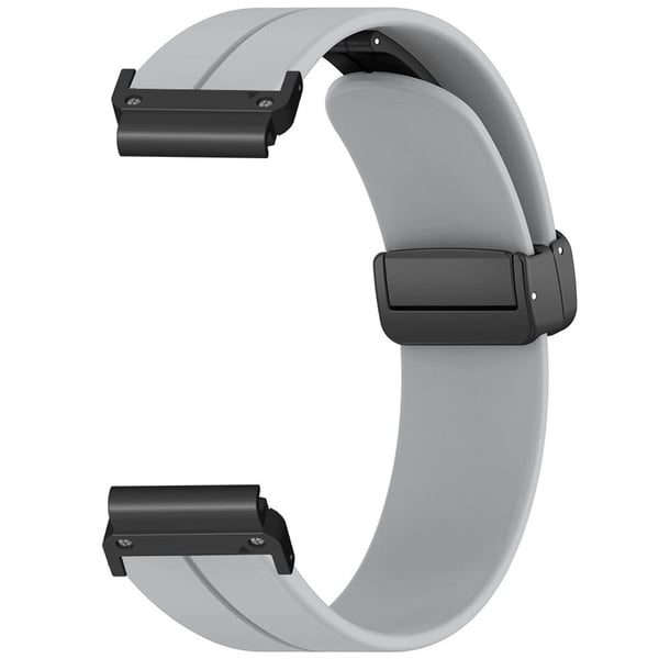 Garmin Fenix 7/6/5 22 mm håndleddsrem fleksibelt silikonarmbånd med magnetisk spenne - Grå