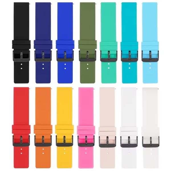 Garmin Venu 3S / Venu 2S / Mi Watchstrap Replacement 18mm Sports Style Silicone Watchband med svart Buck - Mørkrosa