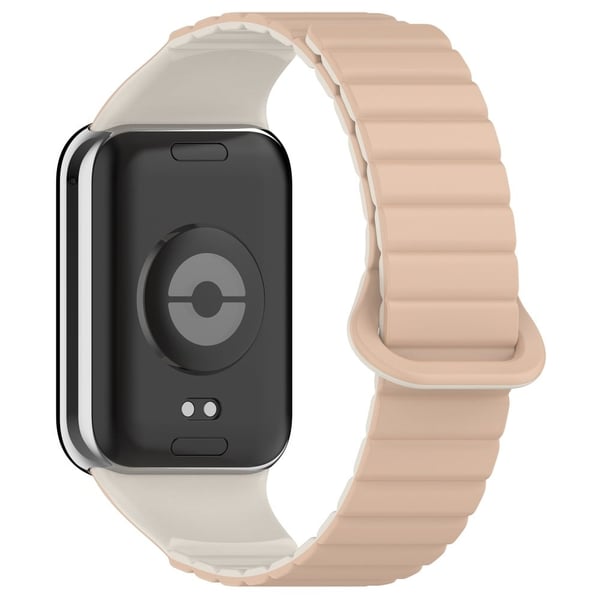 Xiaomi Redmi Watch 4 / Smart Band 8 Pro Dual Color Watchstrap Magnetisk silikonklokkerem - Melk Te Farge + Hvit