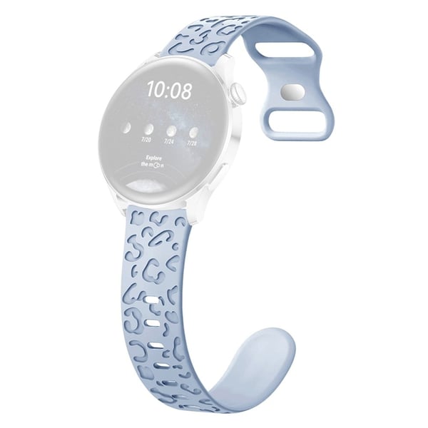Samsung Galaxy Watch3 45mm / Huawei Watch 4 Pro 22mm kellonauha Leopardipainettu muotoilu - Vauvasininen