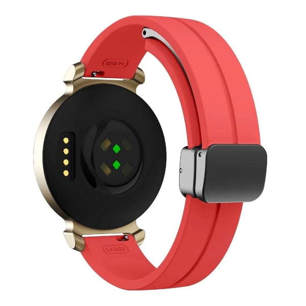 Garmin Lily 2 Silikonarmbånd med magnetisk sammenleggbar spenne - Rød Med Svart Spenne