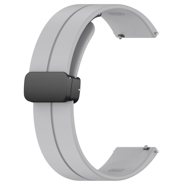 Huawei Watch GT 4 41mm / Garmin Venu 3S 18mm Silikonklokkearmbånd med sammenleggbar spenne - Lysegrå