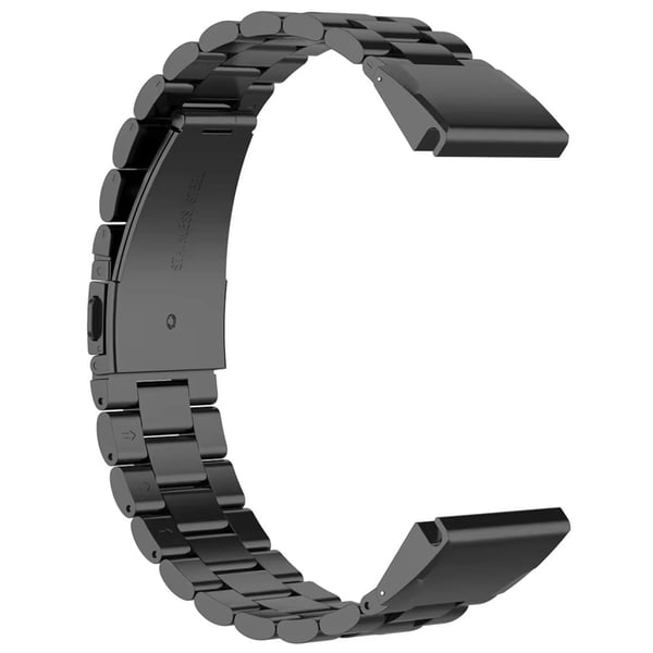 Garmin QuickFit 26mm / Garmin Fenix 7X / 7X Pro / 6X urrem i rustfrit stål med 3 perler - Sort