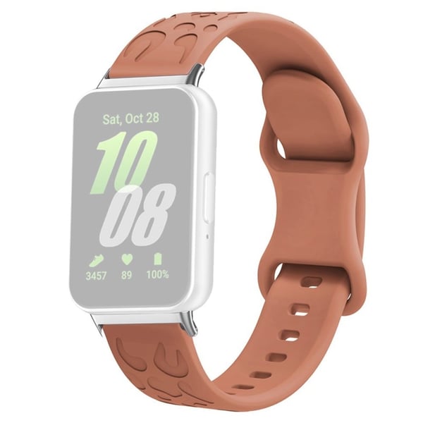 Samsung Galaxy Fit Silikonklokkearmbånd med leopardtrykk - Brun