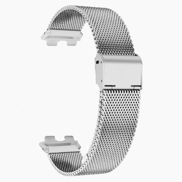 Huawei Band 9 Armbånd Milanese Mesh erstatningsarmbånd med metallkontakt - Sølv