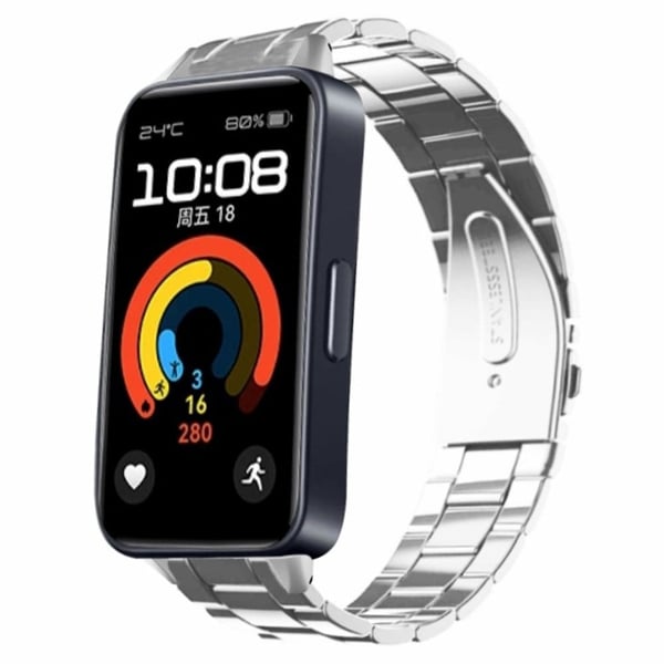 Huawei Band 9-klokkearmbånd i rustfritt stål med metallkontakt - Sølv