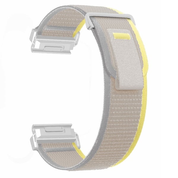 Coros Vertix 2 / Garmin Fenix 7X / 6X / 5X 26mm Trail Loop Nylon Band Soft Watchstrap - Beige + Hvit