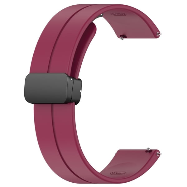 Huawei Watch GT 4 41mm / Garmin Venu 3S 18mm Silikonklokkearmbånd med sammenleggbar spenne - Vinrød