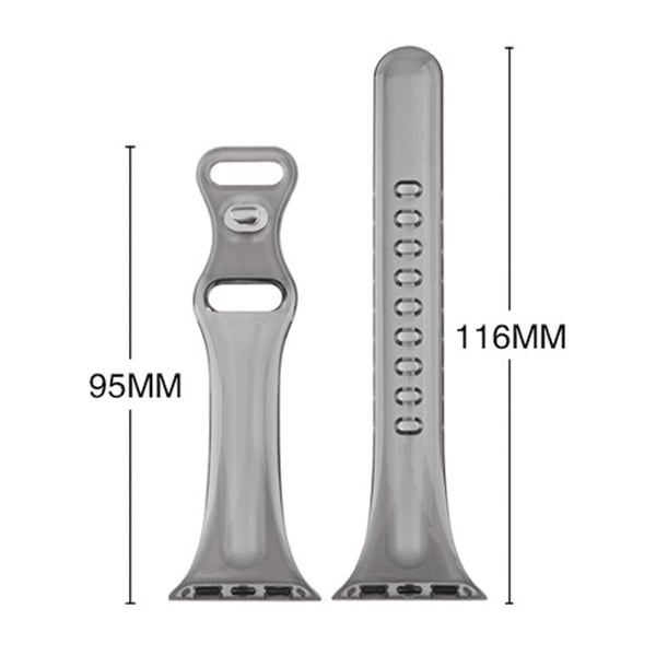 Apple Watch Series 41mm - 40mm - 38mm Silikonklokkearmbånd Justerbart Armbånd - Svart