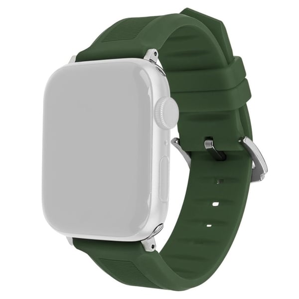 Apple Watch Series 49mm - 45mm - 44mm - 42mm silikoniranneke - Armeijan Vihreä