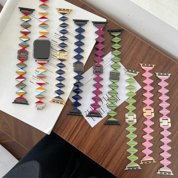 Apple Watch Series 41 mm - 40 mm - 38 mm klokkerem av sinklegering Epoxy - Flerfarget / Svart Spenne