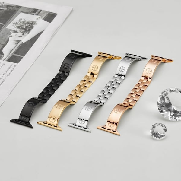 Apple Watch Series 41mm - 40mm - 38mm Armbånd i rustfritt stål - Rose Gull