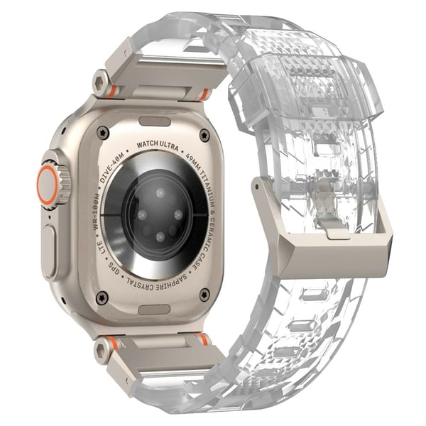 Apple Watch Series 49mm - 45mm - 44mm - 42mm joustava ranneke - Läpinäkyvä Apple Watch Series 49mm - 45mm - 44mm - 42mm joustava ranneke - Läpinäkyvä