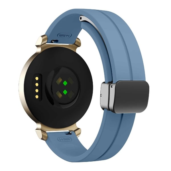 Garmin Lily 2 Silikonarmbånd med magnetisk sammenleggbar spenne - Blå Med Svart Spenne