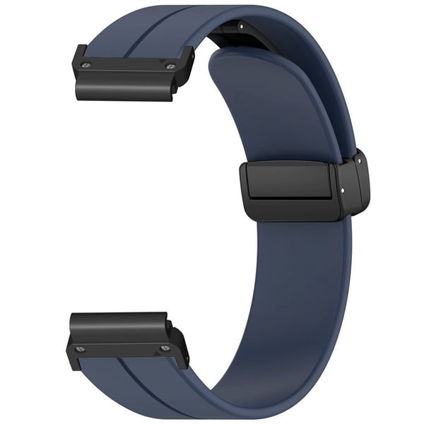 Coros Vertix 2 / Garmin Fenix 7X / 6X / 5X 26 mm klokkerem med magnetisk spenne i silikon - Midnattsblå