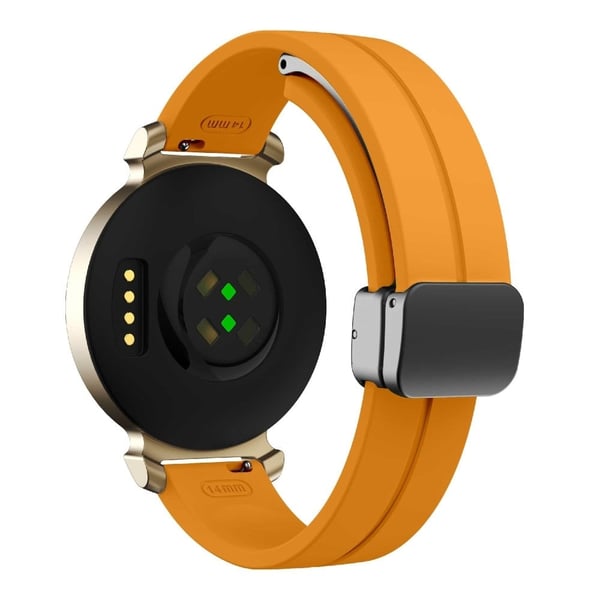 Garmin Lily 2 Silikonarmbånd med magnetisk sammenleggbar spenne - Gul Med Svart Spenne