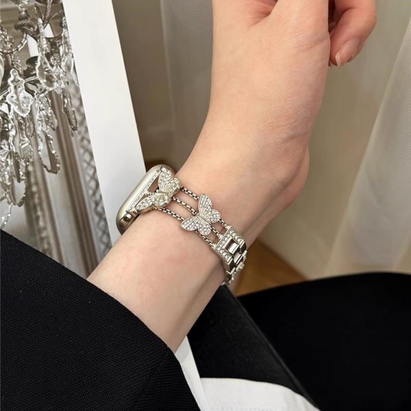 Butterfly Watchstrap Apple Watch Series 41 mm - 40 mm - 38 mm erstatningsarmbånd i metall - Gull