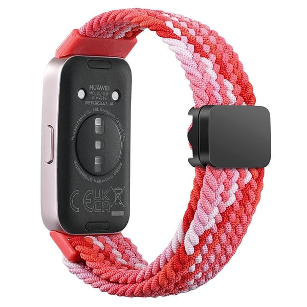 Huawei Band 8 / 9 Watchstrap Magnetic Buckle Nylon Braided Smartwatch Strap - Fargerik Rød