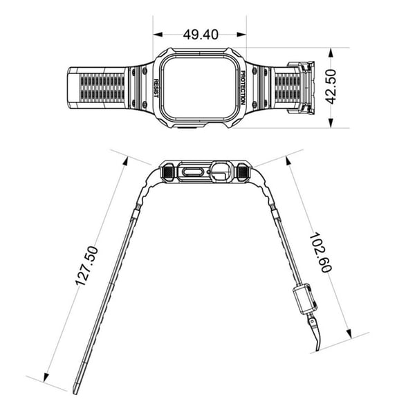 Apple Watch Series 7 8 9 41mm / Series 7 8 9 45mm Fleksibel klokkerem med etui - Gjennomsiktig Gul