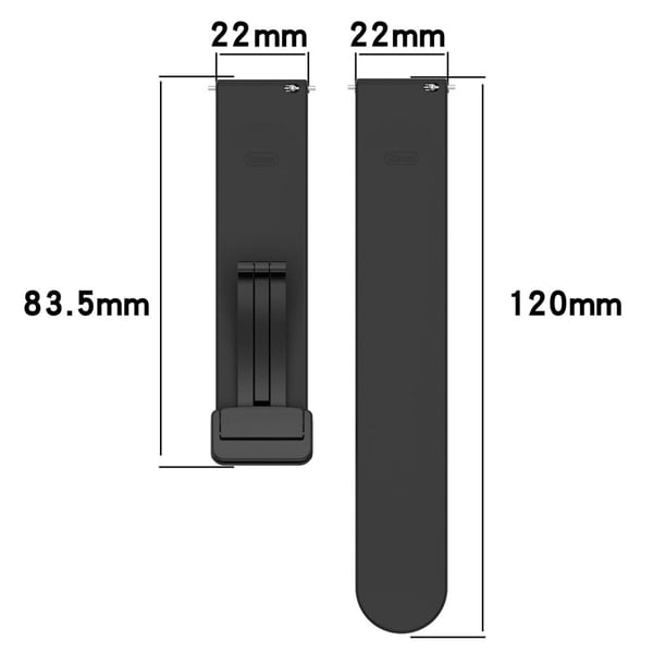 Huawei / Samsung Universal 22mm Smartwatch Strap Magnetisk sammenleggbar spenne Silikonbånd - Midnattsblå