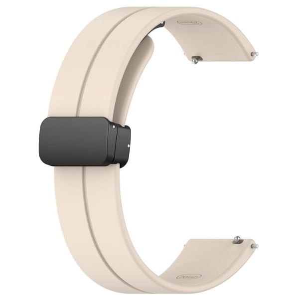 Huawei Watch GT 4 41mm / Garmin Venu 3S 18mm Silikonklokkearmbånd med sammenleggbar spenne - Beige