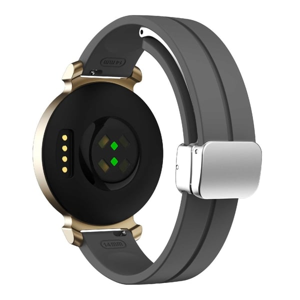 Garmin Lily 2 Silikonarmbånd med magnetisk sammenleggbar spenne - Space Grey Med Sølvspenne