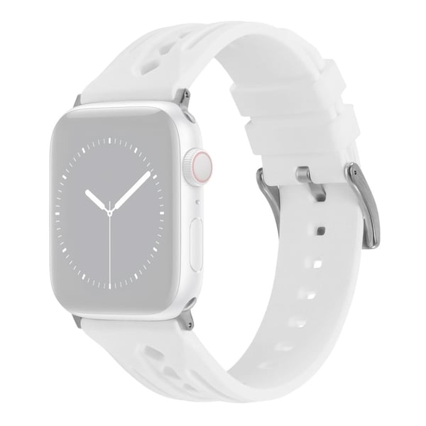 Apple Watch Series 41mm - 40mm - 38mm Watchstrap Hollow Silikonarmbånd - Hvit