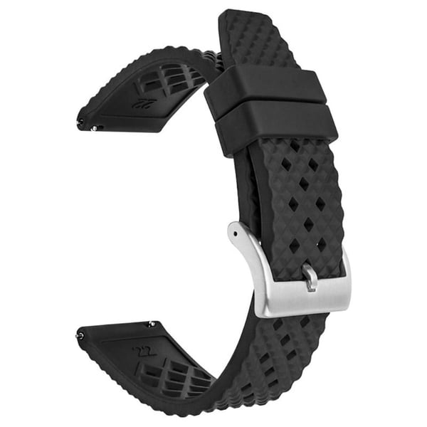 Garmin Venu 3S / Watch GT 4 41 mm ersättningsarmband 18 mm armband i fluorgummi - Svart + Silverspänne
