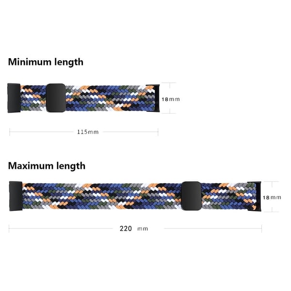 Huawei Band 8 / 9 Watchstrap Magnetisk Buckle Nylon Braided Smartwatch Strap - Rød + Sort