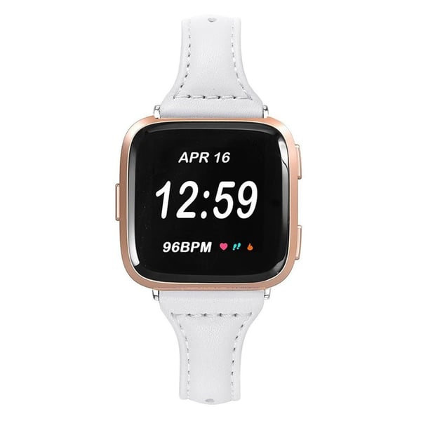 Fitbit Versa 3 / 4 Urrem i ekte okselær Justerbar urrem - Hvit