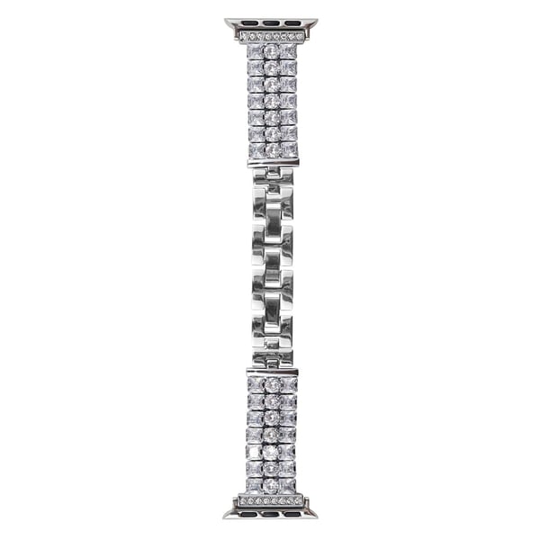 Apple Watch Series 49mm - 45mm - 44mm - 42mm Armbånd Rhinestone metallklokkearmbånd - Sølv