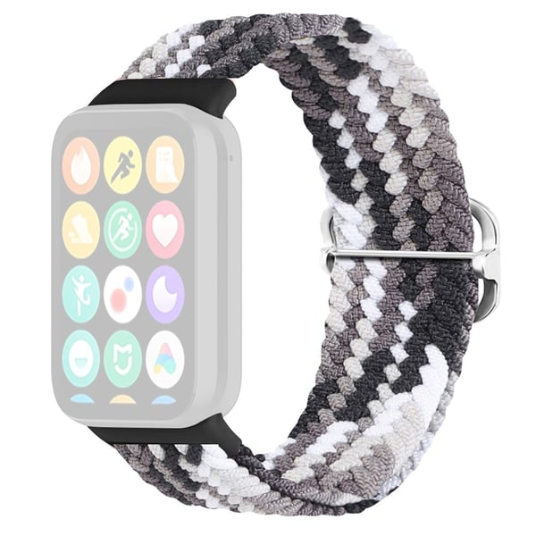 Xiaomi Redmi Watch 4 Flettet bånd Justerbar utskiftbar nylonklokkerem - Fargerik Svart