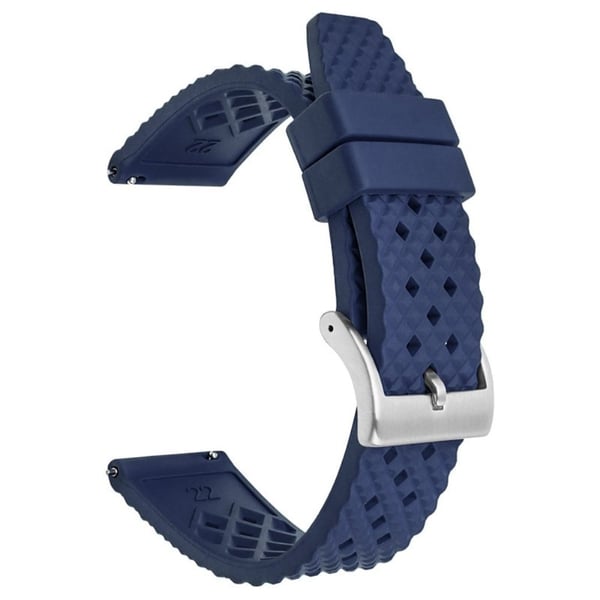 Garmin Venu 3S / Watch GT 4 41mm korvaava kellohihna 18mm Fluorubber-kellohihna - Safiiri + Hopea Solki Garmin Venu 3S / Watch GT 4 41mm korvaava kellohihna 18mm Fluorubber-kellohihna - Safiiri + Hopea Solki