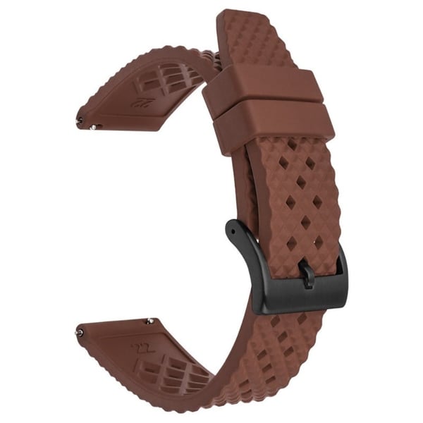 Huawei Watch GT 3 42mm / GT 3 Pro 43mm kellohihna 20mm Fluorubber kellohihna - Ruskea + Musta Solki Huawei Watch GT 3 42mm / GT 3 Pro 43mm kellohihna 20mm Fluorubber kellohihna - Ruskea + Musta Solki