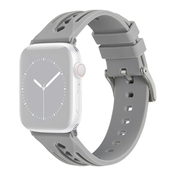 Apple Watch Series 41mm - 40mm - 38mm Watchstrap Hollow Silikonarmbånd - Lysegrå