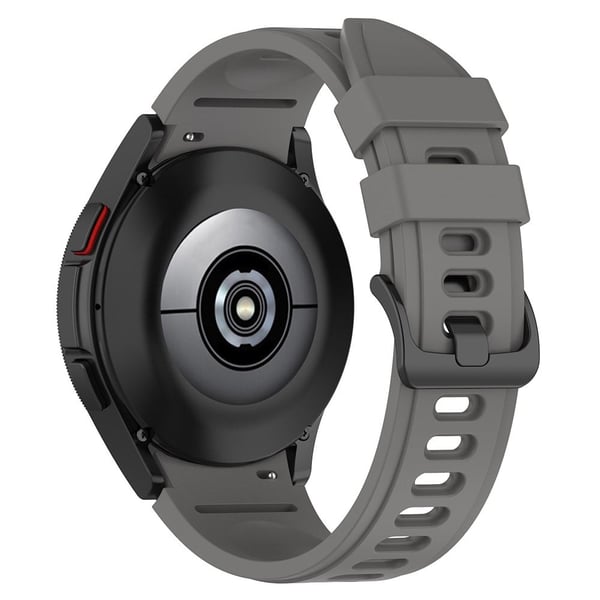 Samsung Galaxy Watch4 / Watch 5 / Watch 5 Pro / Watch6 Erstatningsarmbånd svart silikonrem med spenne - Grå