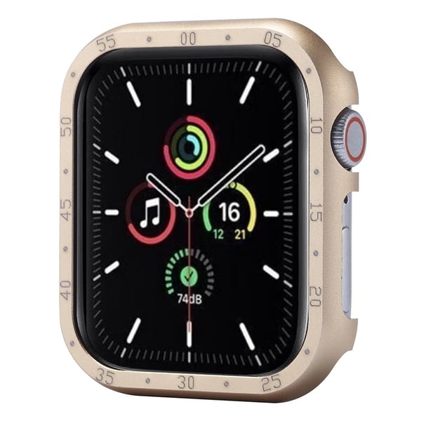 Apple Watch Series 3 / 2 / 1 38 mm beskyttelsesdeksel i aluminiumslegering med urskiveplate - Gull