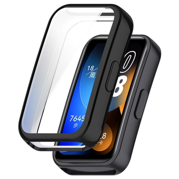 Huawei Band 9 / 9 NFC / 8 / 8 NFC Joustava Watch Suojakotelo Galvanointi Full Coverage Shell - Musta Huawei Band 9 / 9 NFC / 8 / 8 NFC Joustava Watch Suojakotelo Galvanointi Full Coverage Shell - Musta