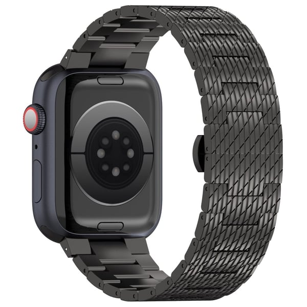 Apple Watch Series 49mm - 45mm - 44mm - 42mm Armbånd i rustfritt stål - Svart