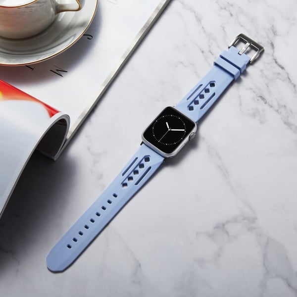 Apple Watch Series 41mm - 40mm - 38mm Watchstrap Hollow Silikonarmbånd - Lyselilla