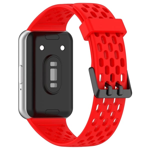 Samsung Galaxy Fit3 hihnan korvaava silikoni hengittävä kelloranneke - Punainen