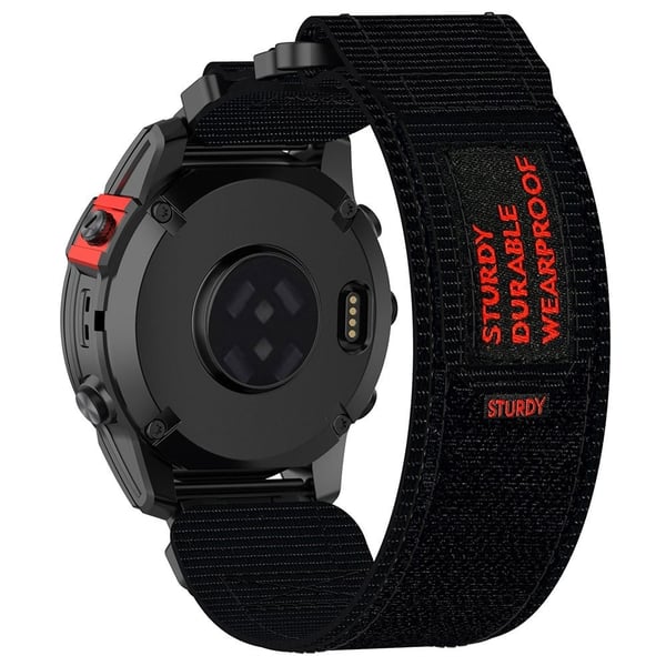 Garmin Fenix 7X / 7X Pro / Instinct 2X / Quickfit 26mm Nylon Sticker Wrist Strap - Svart Garmin Fenix 7X / 7X Pro / Instinct 2X / Quickfit 26mm Nylon Sticker Wrist Strap - Svart